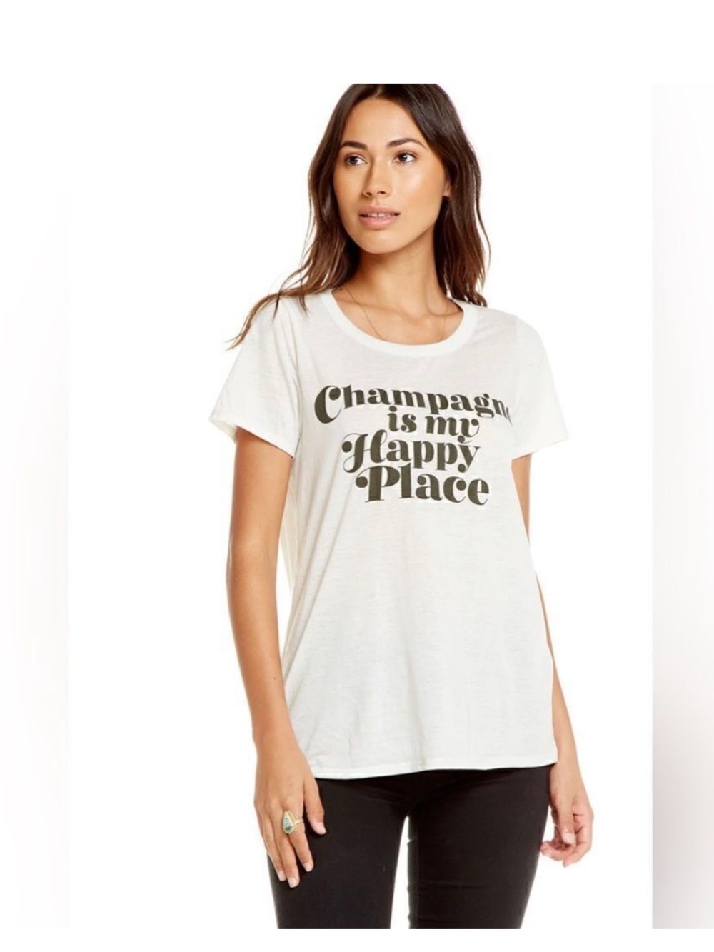 Chaser White Open-Back Short Sleeve Tee with Crisscross Straps